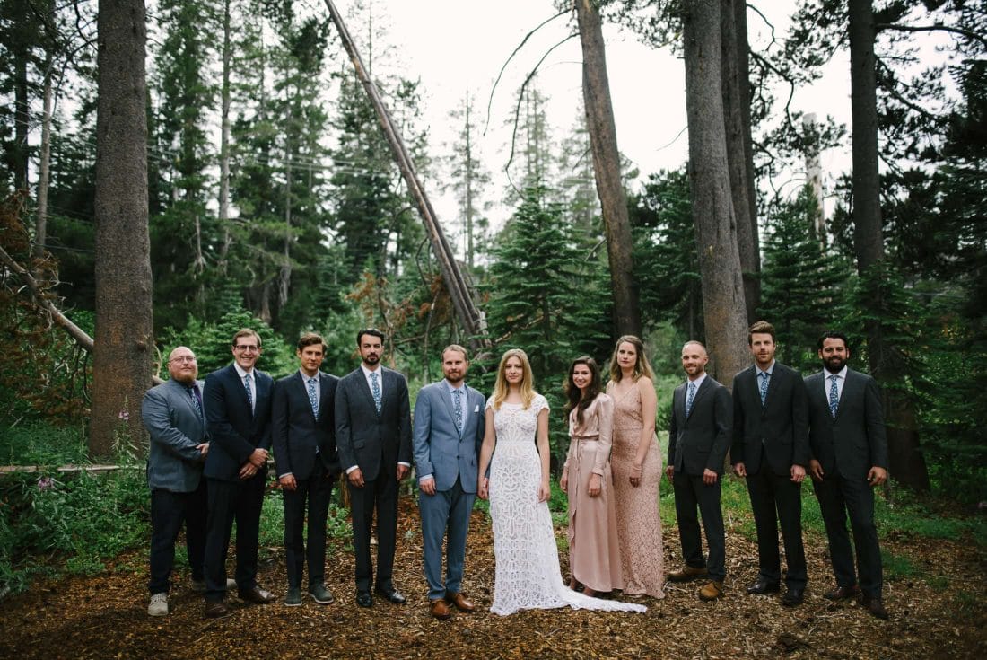 Sugar Bowl in Lake Tahoe Wedding Party Portrait