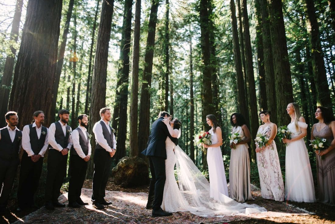 Robert's Regional Park wedding ceremony Kiss
