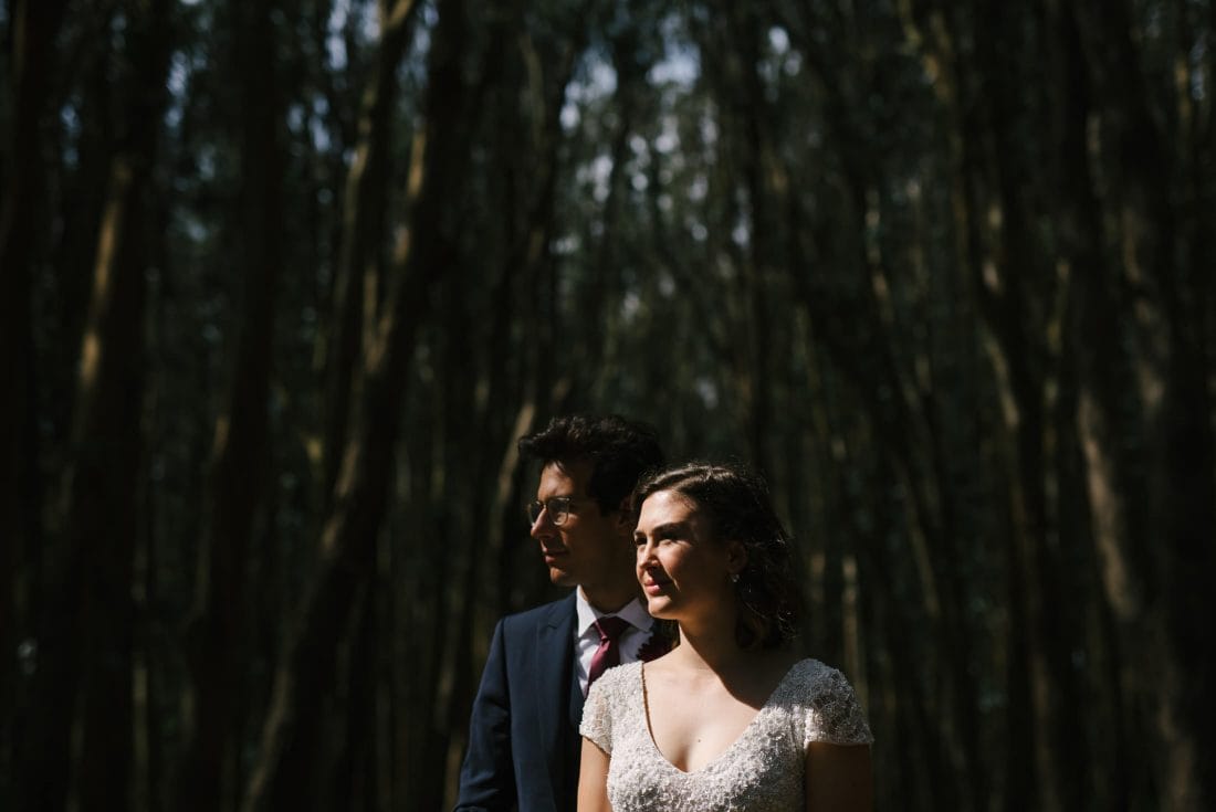 Wood Line Wedding Portrait
