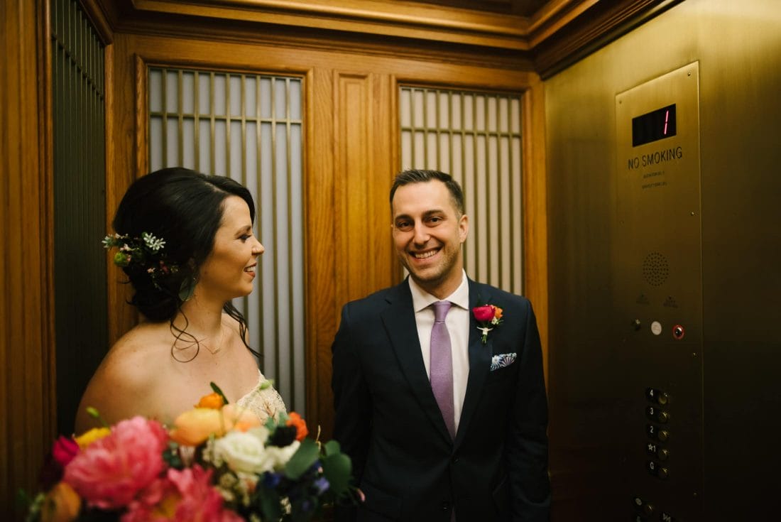 San Francisco City Hall Wedding Elevator
