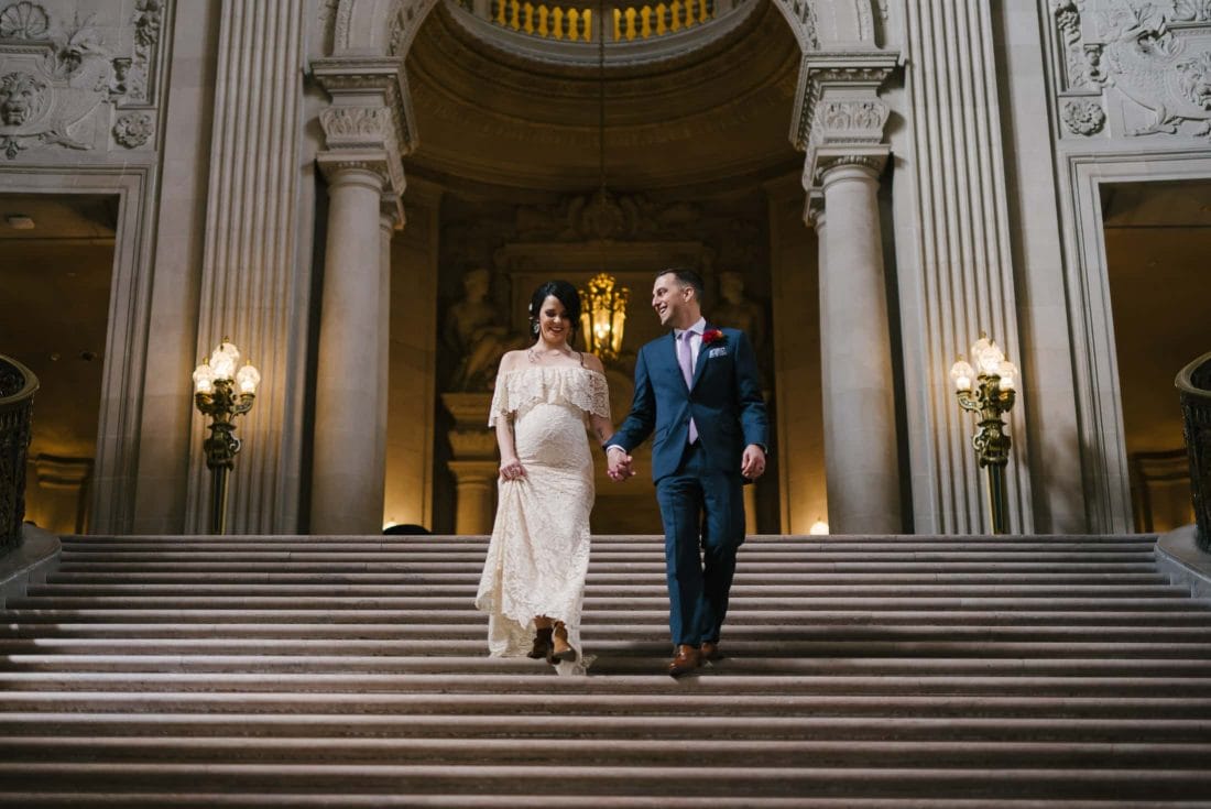 San Francisco City Hall Wedding Stairs