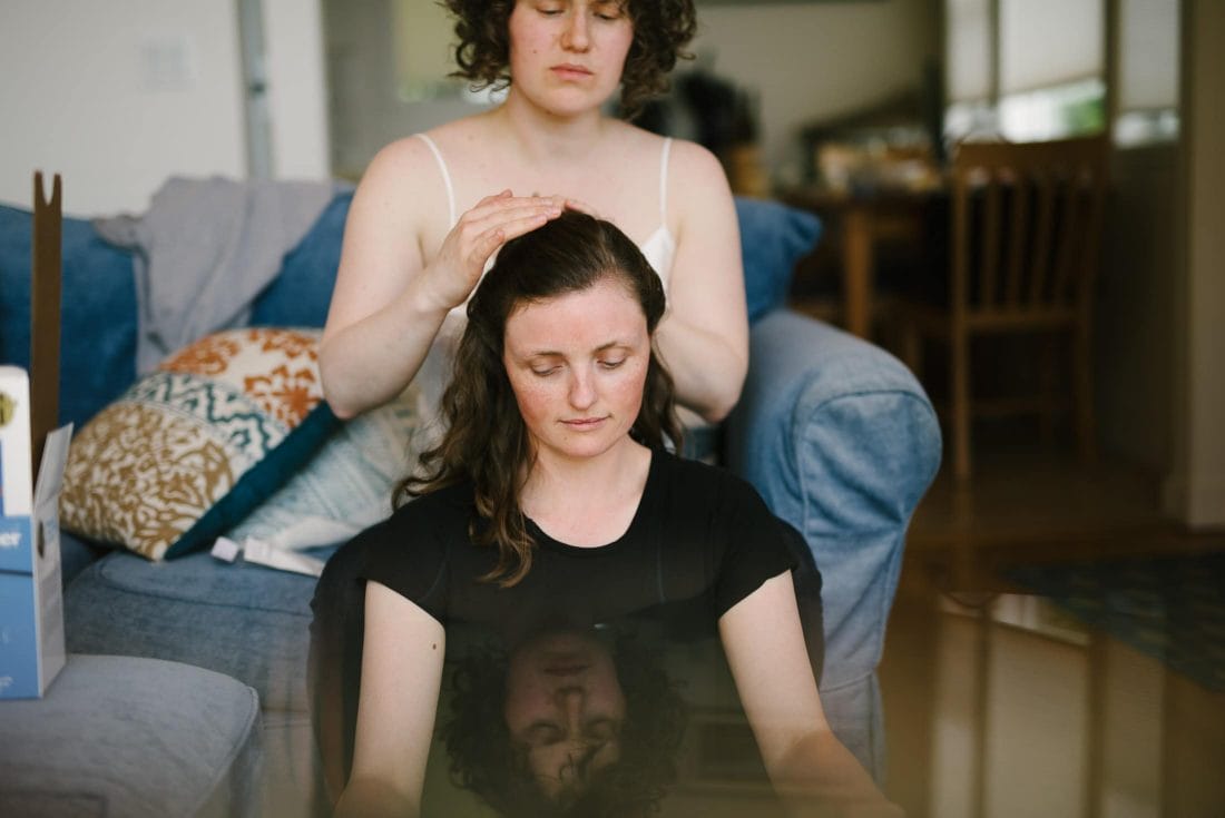 Wedding Couple Getting Ready together