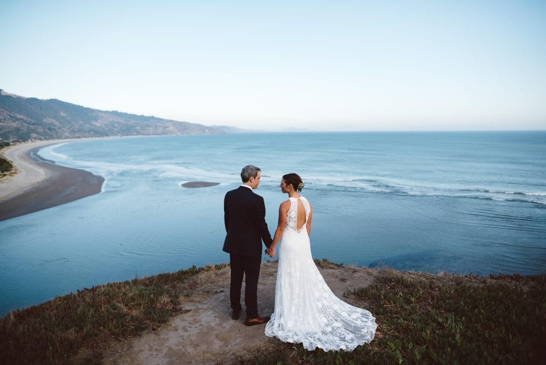 Bolinas wedding portrait overlooking the ocean