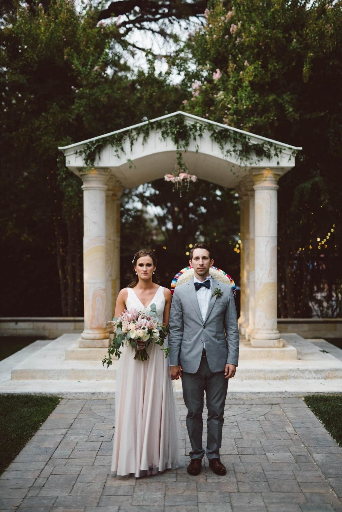fun brownstone gardens wedding portrait