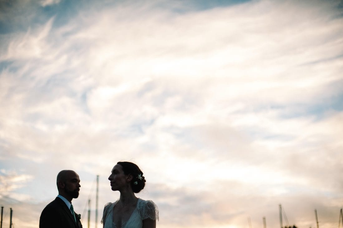 artistic greens wedding couple