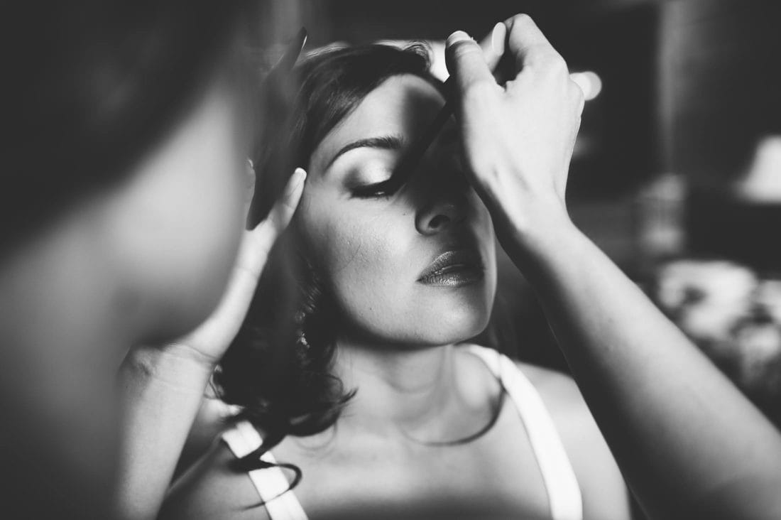 artistic getting ready shot in black and white