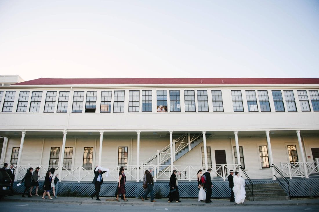 Parading Wedding Party in the San Francisco Presidio