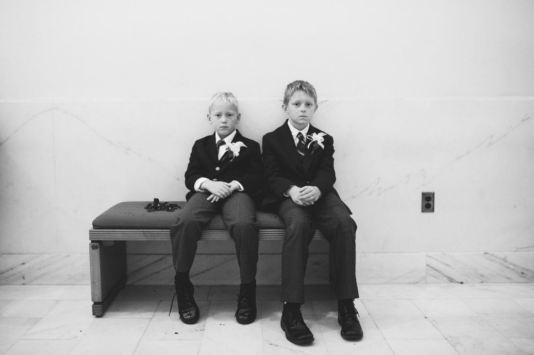 Fun shot of serious kids at San Francisco City Hall Wedding