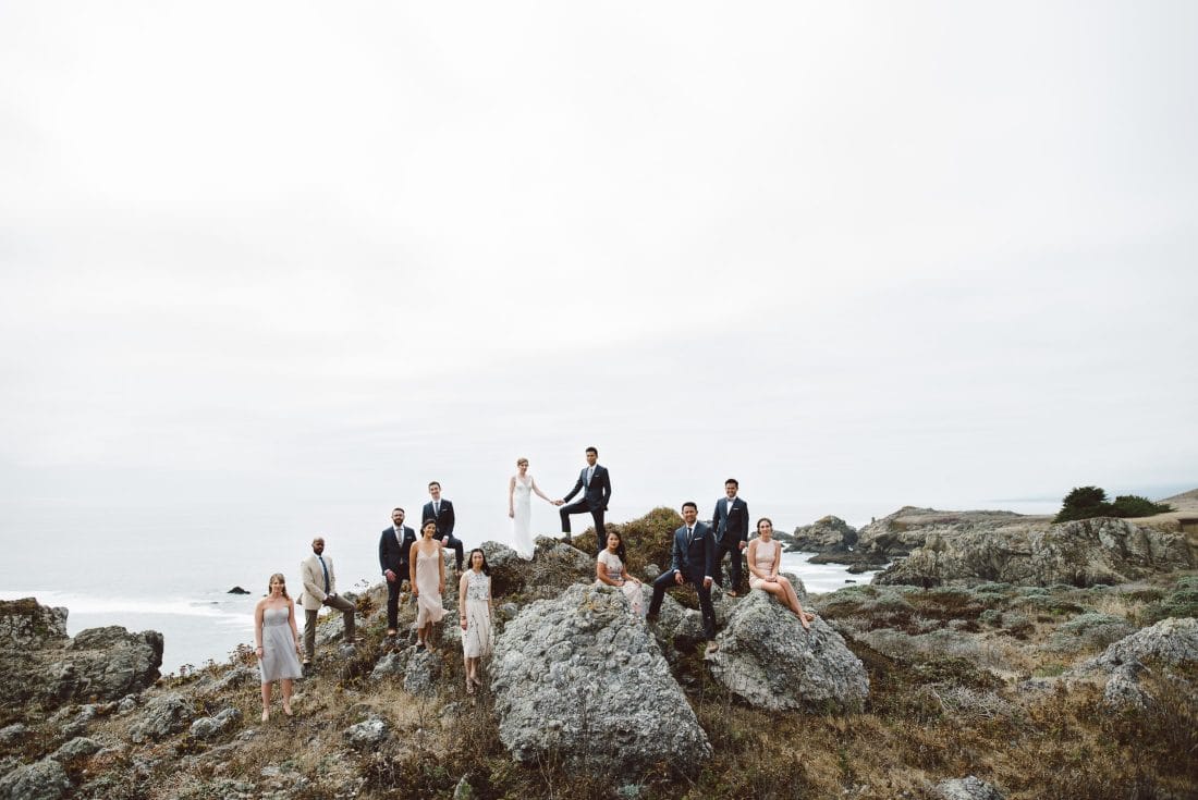 Epic Wedding Party Portrait at Sea Ranch Wedding