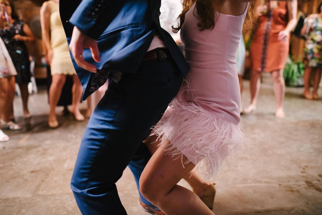 couple getting down on dance floor at the holly farm