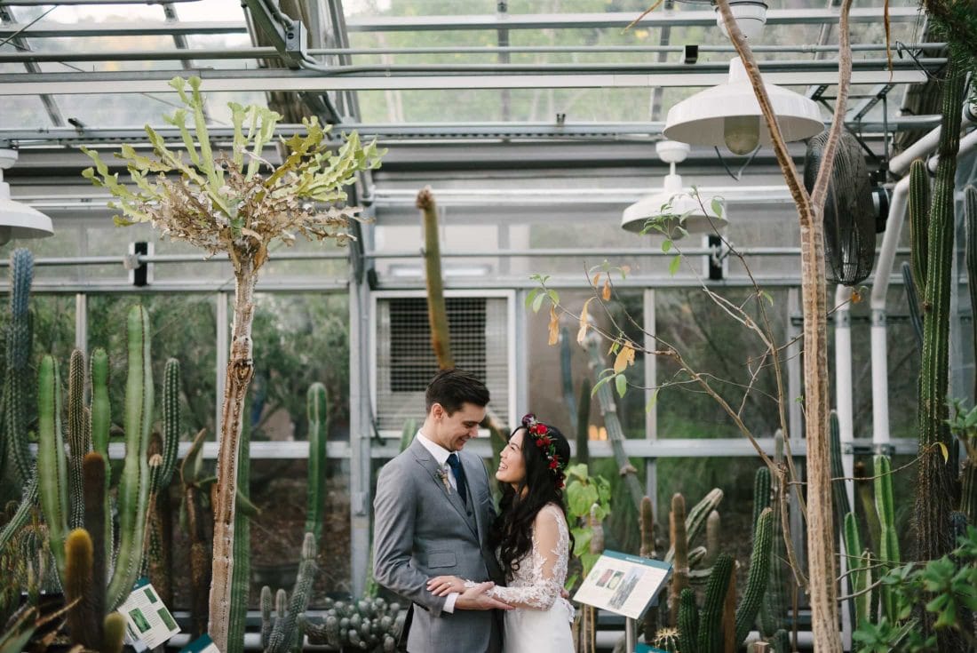 Berkeley Botanical Garden Wedding Cactus Garden Portrait
