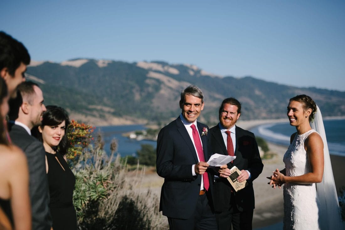 Bolinas Wedding overlooking lagoon